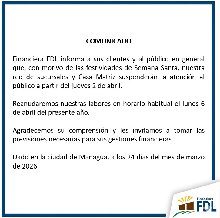 En ocasión a las festividades de Semana Santa 2026.